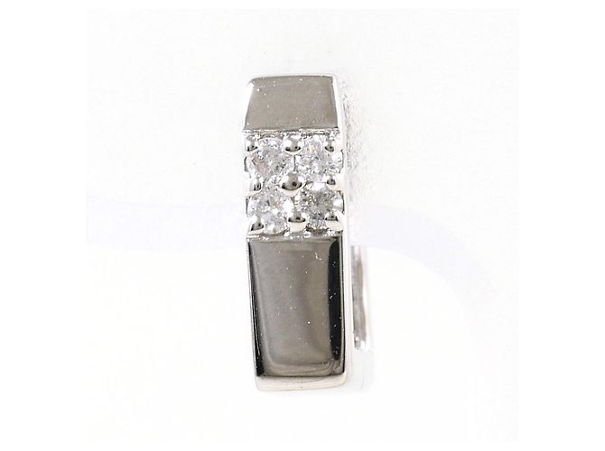 Autre Marque Pendientes de botón de oro blanco de 14K y diamantes Dorado