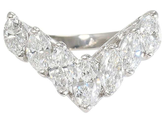 Autre Marque Anel Aliança de Platina PT900 e Diamantes