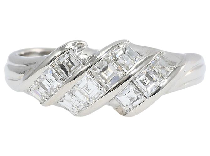 Autre Marque Anel aliança de platina PT900 com diamante