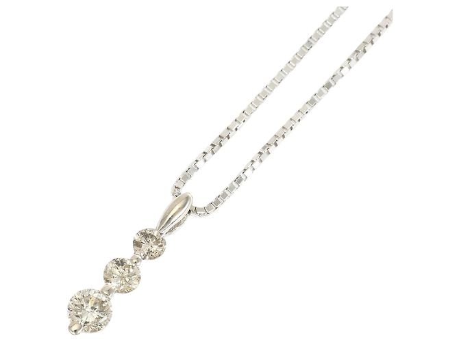 Autre Marque Collar de oro blanco de 18K y diamantes Dorado