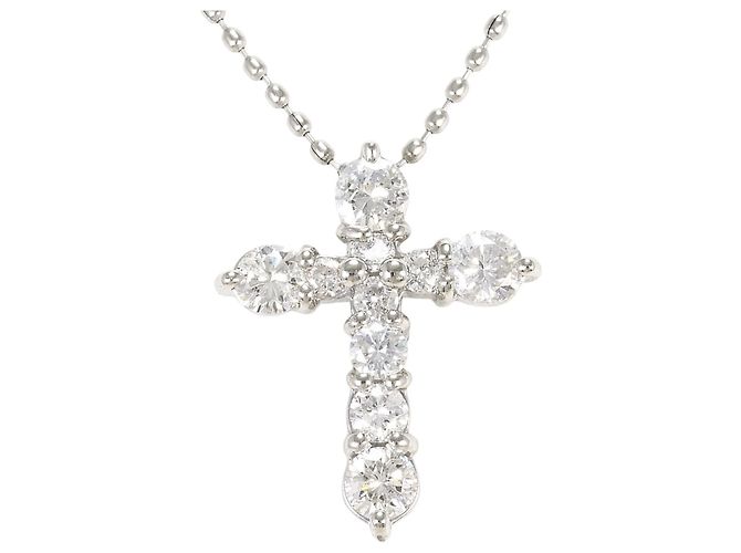 Autre Marque Colar de platina com diamante