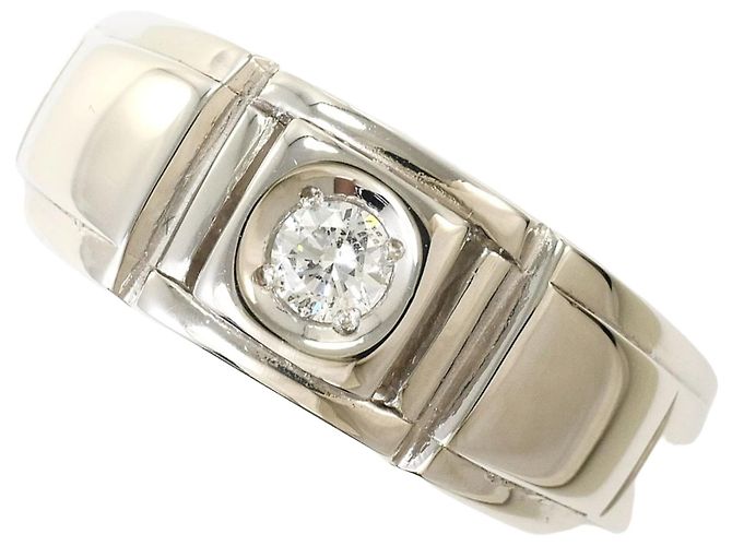Autre Marque Platin-Ehering mit Diamant