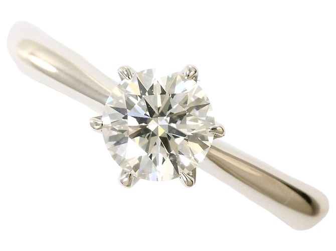 Autre Marque Anel aliança de platina com diamante