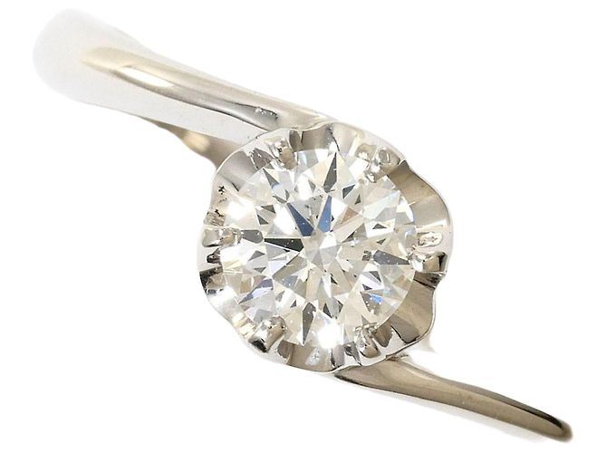 Autre Marque Platin-Ehering mit Diamant und Saphir