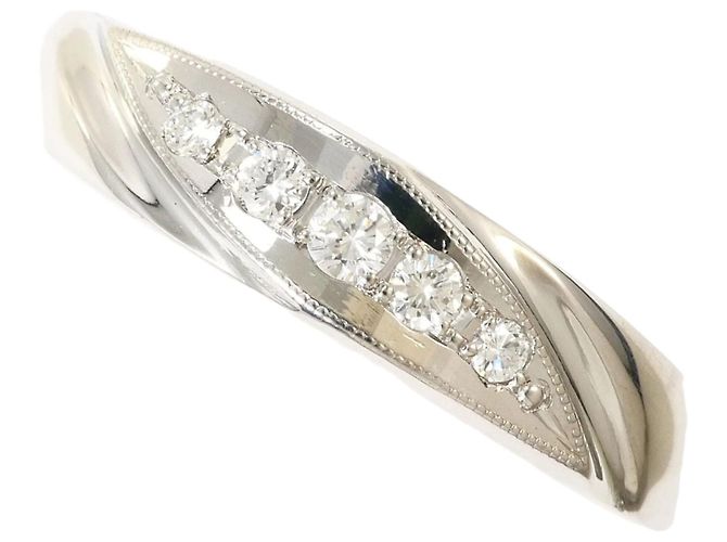 Autre Marque Anel aliança de platina com diamante