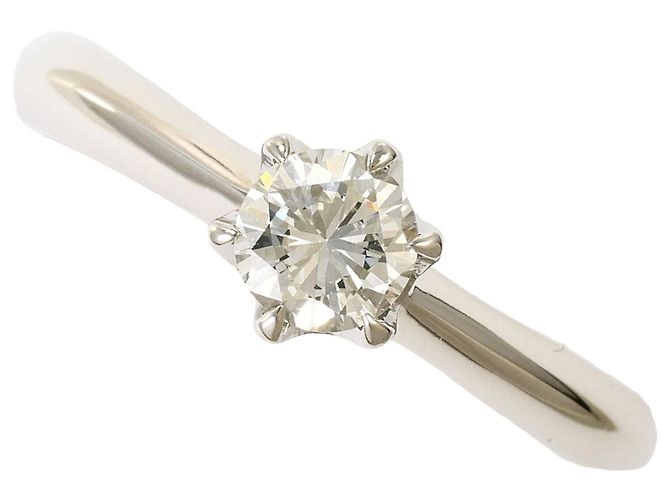 Autre Marque Anel aliança de platina com diamante