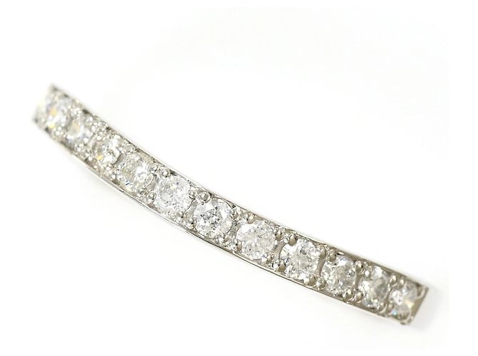 Autre Marque Anel aliança em platina PT950 com diamante