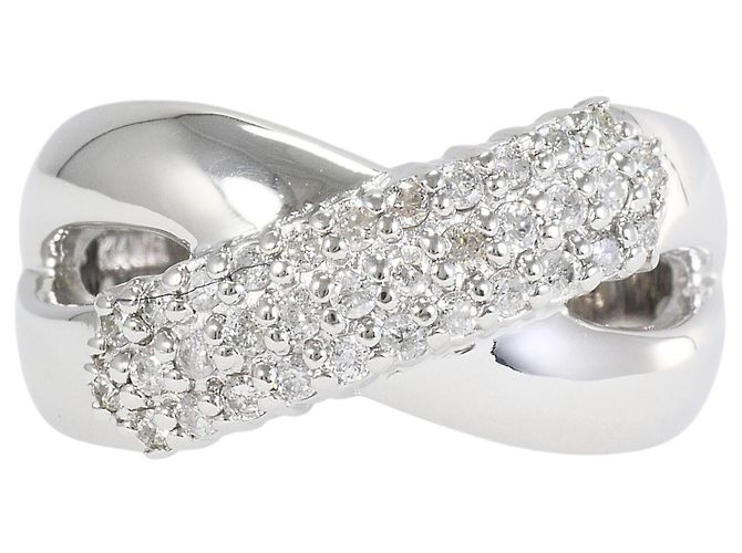 Autre Marque Ehering aus 14K Weißgold mit Diamant Golden