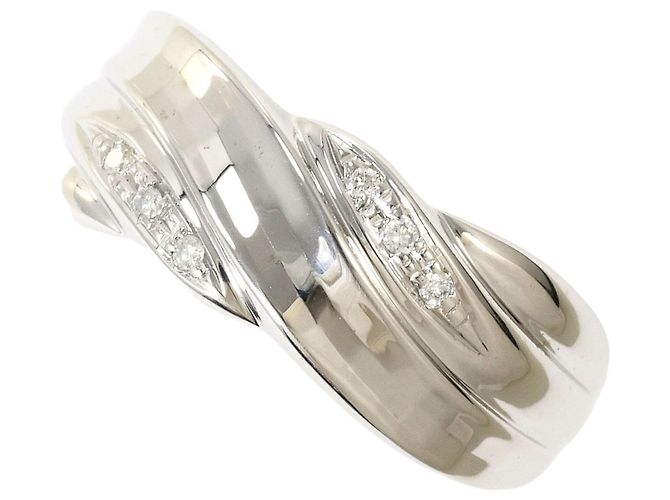 Autre Marque Ehering aus 14K Weißgold mit Diamant Golden
