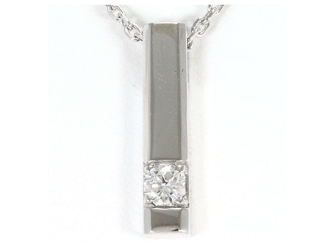 Autre Marque Colar de Ouro Branco 18K e Diamantes Dourado