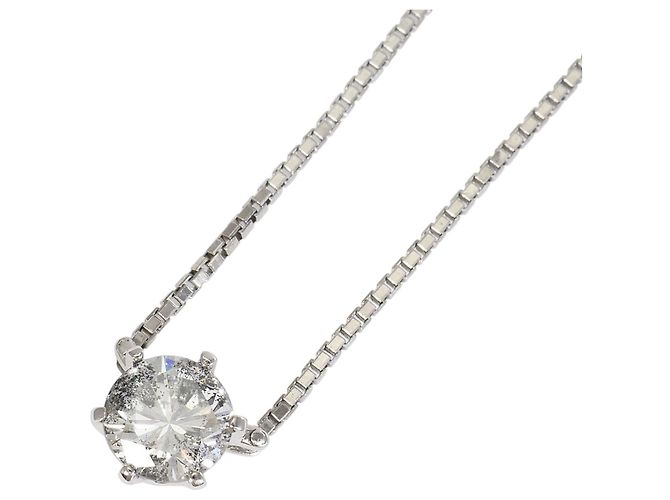 Autre Marque Platinhalskette mit Diamantanhänger