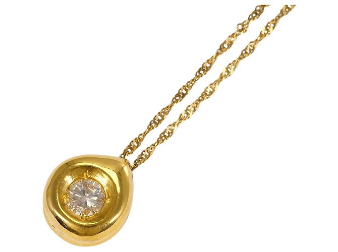 Autre Marque Collar de oro amarillo 18K con diamante Dorado