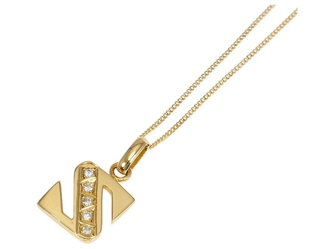 Autre Marque Collana in oro giallo 18K con diamante