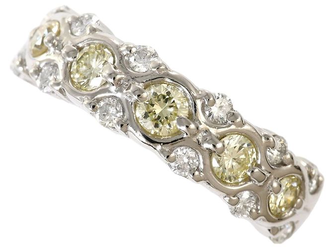 Autre Marque Platin-Ehering mit Diamanten