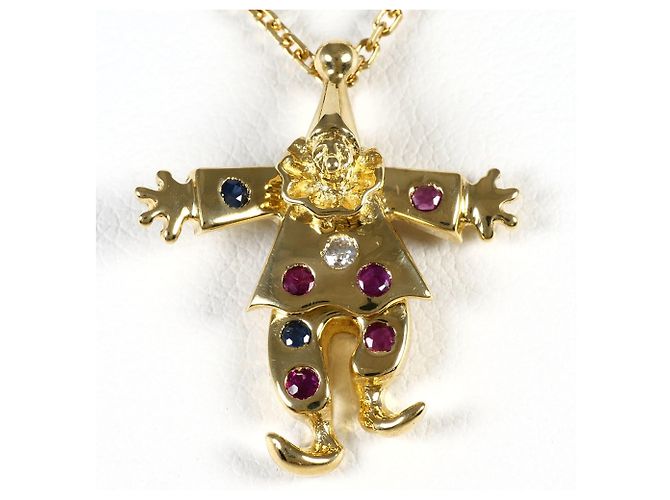Autre Marque Collana in oro giallo 18K con rubino e zaffiro D'oro