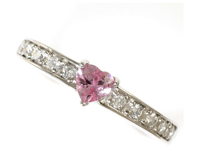 Autre Marque Platin-Ehering mit Diamant und Saphir