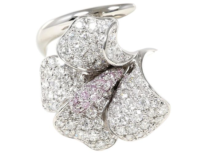 Autre Marque Anello fede in platino PT900 con diamante rosa