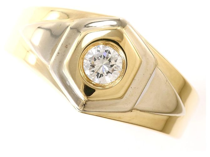 Autre Marque Anello fede in platino e oro giallo D'oro