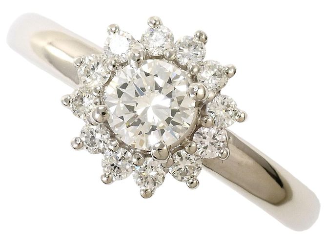 Autre Marque Anel aliança em platina 900 com diamante