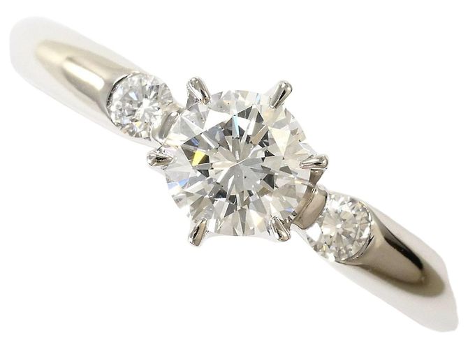 Autre Marque Anel aliança de platina com diamante