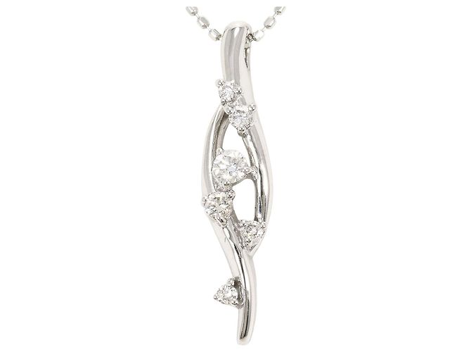 Autre Marque Collar de oro blanco de 18K y diamantes Dorado