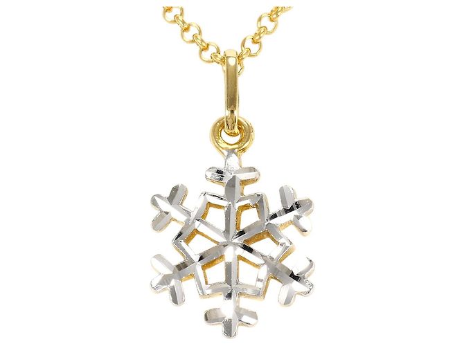 Autre Marque Colar de ouro amarelo e branco 18K Dourado