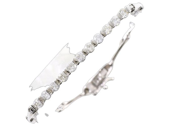 Autre Marque Bracciale con charm in oro bianco 18K e diamanti D'oro