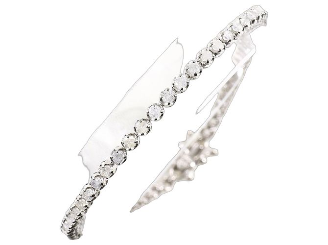 Autre Marque Bracciale con charm in oro bianco 14K e diamanti D'oro