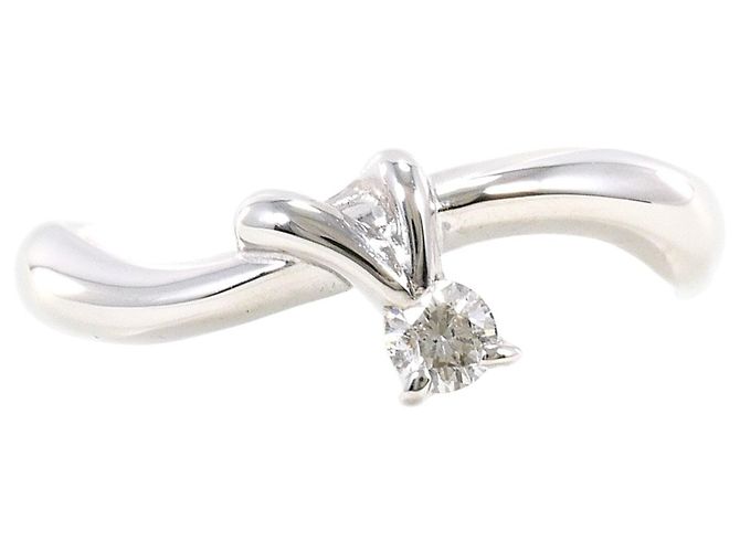 Autre Marque Ehering aus 14K Weißgold mit Diamant Golden
