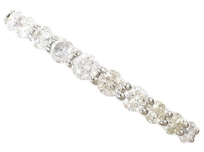 Autre Marque Anillo alianza de oro blanco de 14K con diamante Dorado