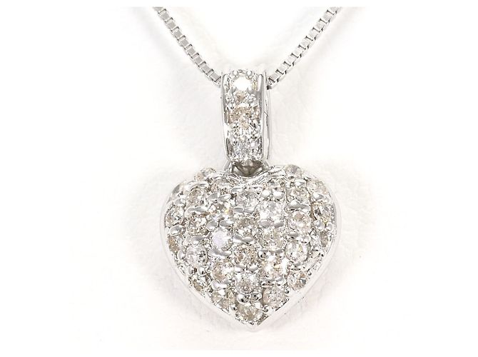 Autre Marque Colar de ouro branco 18K e diamantes Dourado