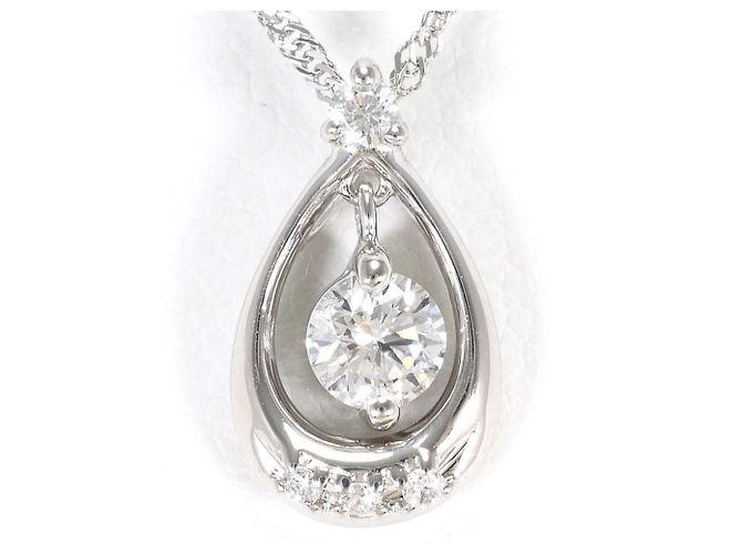 Autre Marque Collar de oro blanco de 18K y diamantes Dorado