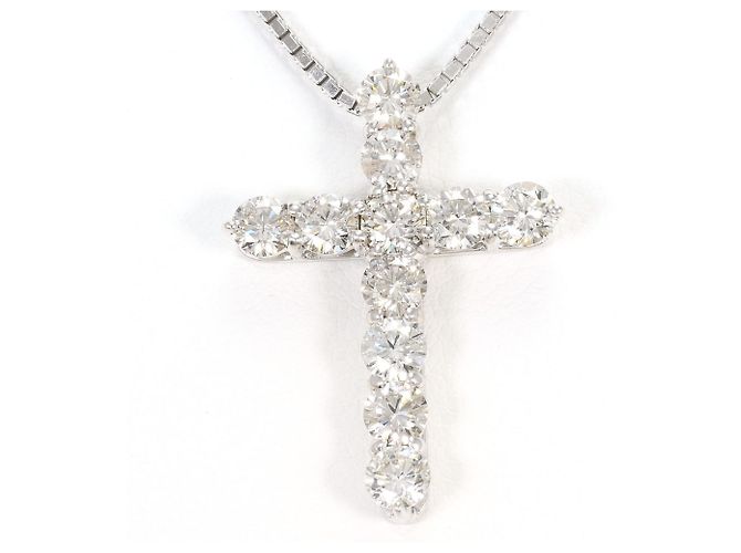 Autre Marque Halskette aus 18K Weißgold mit Diamant Golden