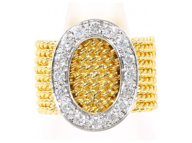Autre Marque Ehering aus 18K Gold und Diamanten Golden