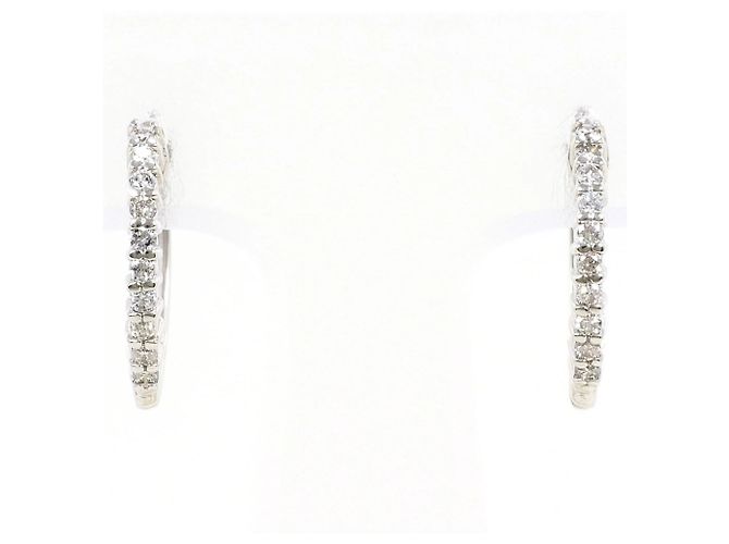 Autre Marque Platin-Creolen mit Diamanten