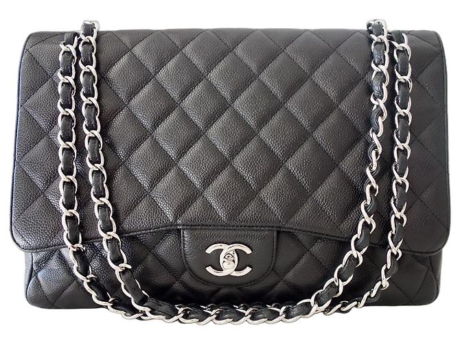 Classique Sac Chanel Classic Flap Maxi Cuir Caviar Noir
