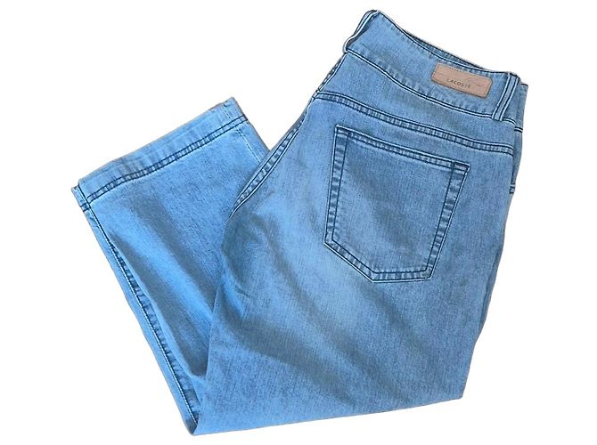 Lacoste Damen Capri Jeans - Hellblau, Gerade Passform