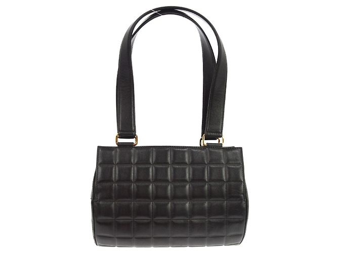 Chanel Chocolate Bar Barrel Quilted Leather Small Noir