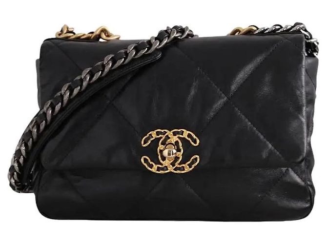 Bolsa de ombro Chanel 19 preta Preto