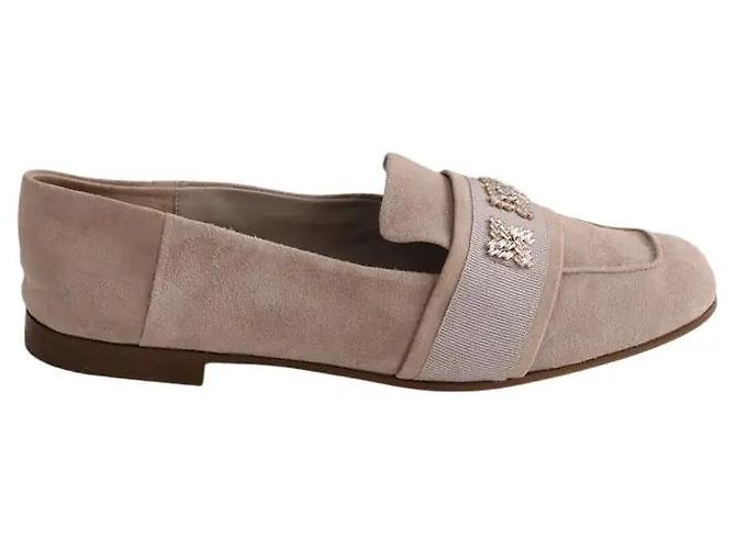 Mocassini Max Mara Claire beige camoscio