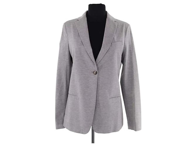 Blazer Fabiana Filippi de algodón gris