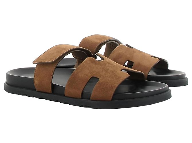 Sandales Hermès Chypre en Daim Marron