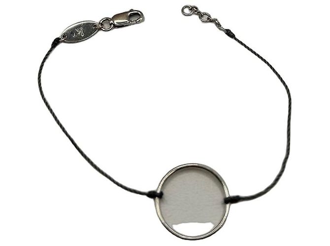 Redline Pulsera de cordón con círculo en oro gris 750/00 Plata