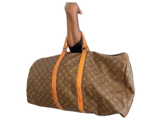Louis Vuitton Saco de viagem Keepall 60 em toile Monogram Marrom Monograma