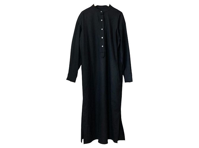 Autre Marque Vestido Camisa Pullover N.O.R.C con Cuello Mao Negro