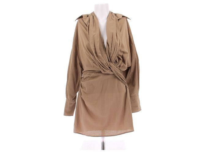 Jacquemus Camel-Kleid "Le Papier" Kamel