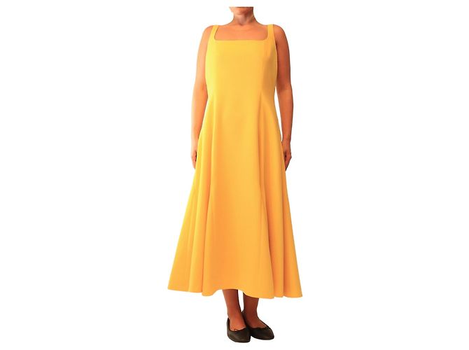 Autre Marque Gelbes A-Linien-Maxikleid - size UK 16
