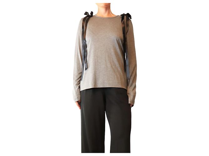 Simone Rocha Schleifen-Top grau meliert - size L