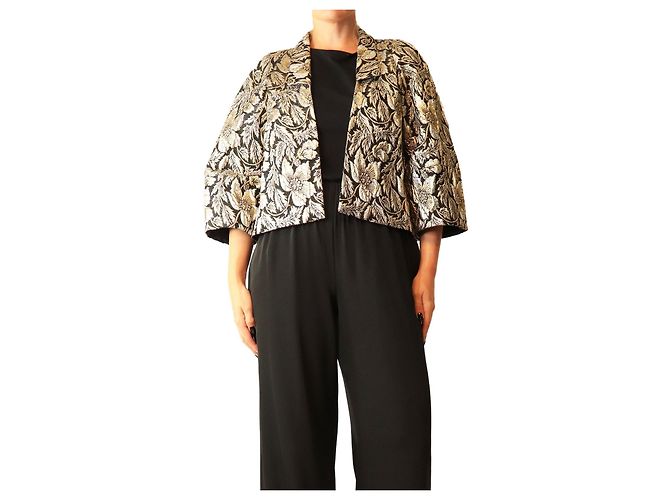 Dries Van Noten Giacca in jacquard lurex floreale nera - size L Nero