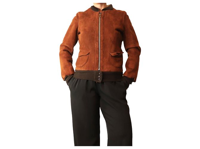 Golden Goose Deluxe Brand Fliegerjacke aus braunem Wildleder - size M
